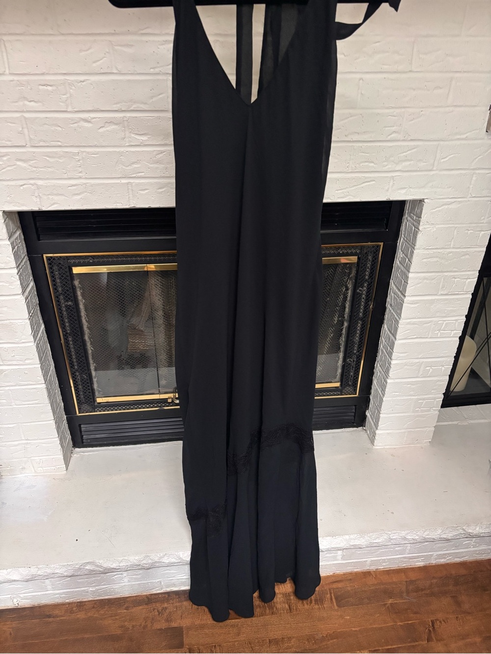 wild fable Black Backless V-Neck Wide-Leg Jumpsuit